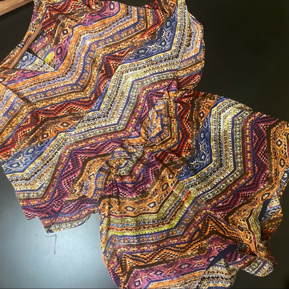 Foreign Exchange Multicolor Tribal Romper Medium
